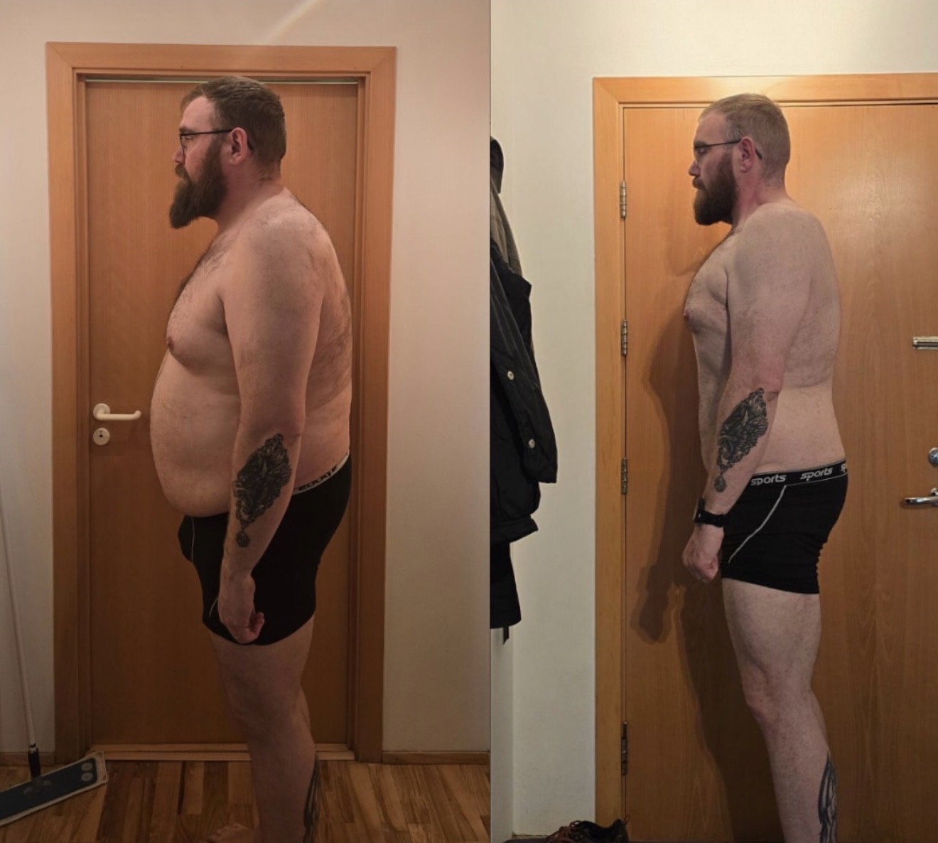 Árangur skjólstæðings hjá Peak Fitness, fyrir og eftir