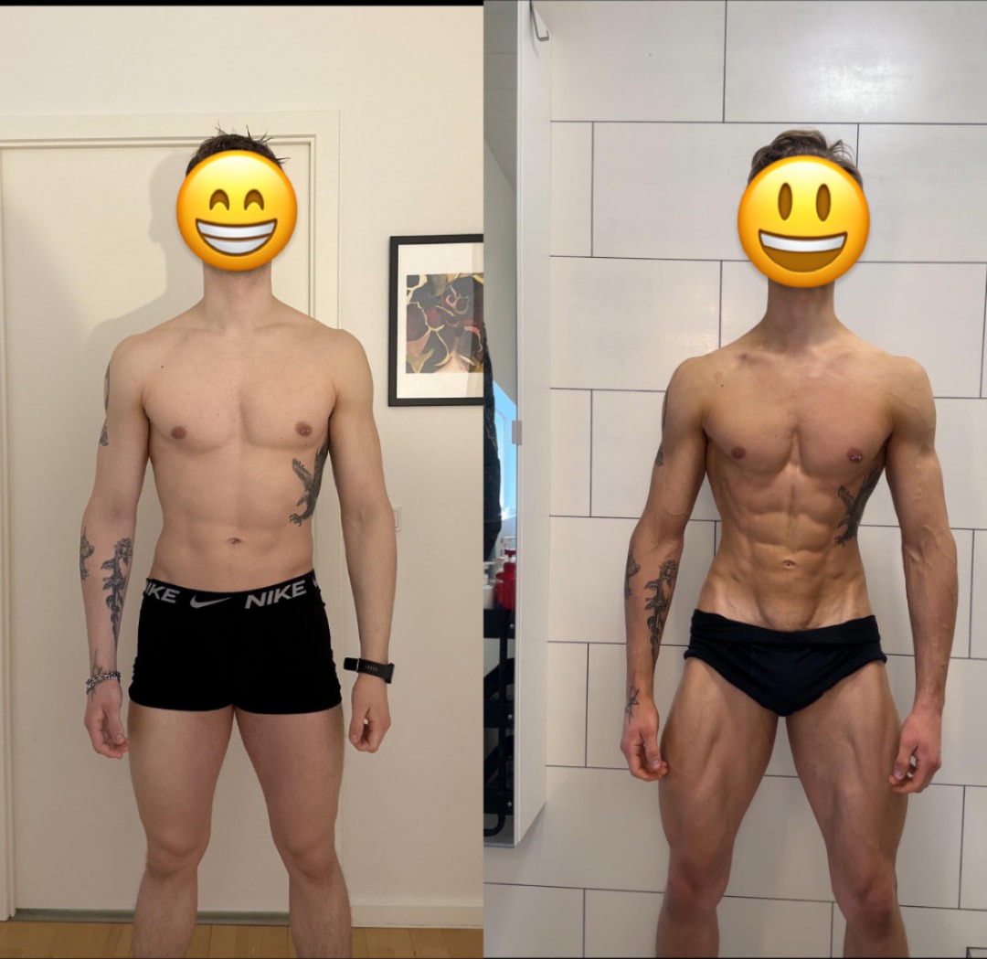 Árangur skjólstæðings hjá Peak Fitness, fyrir og eftir