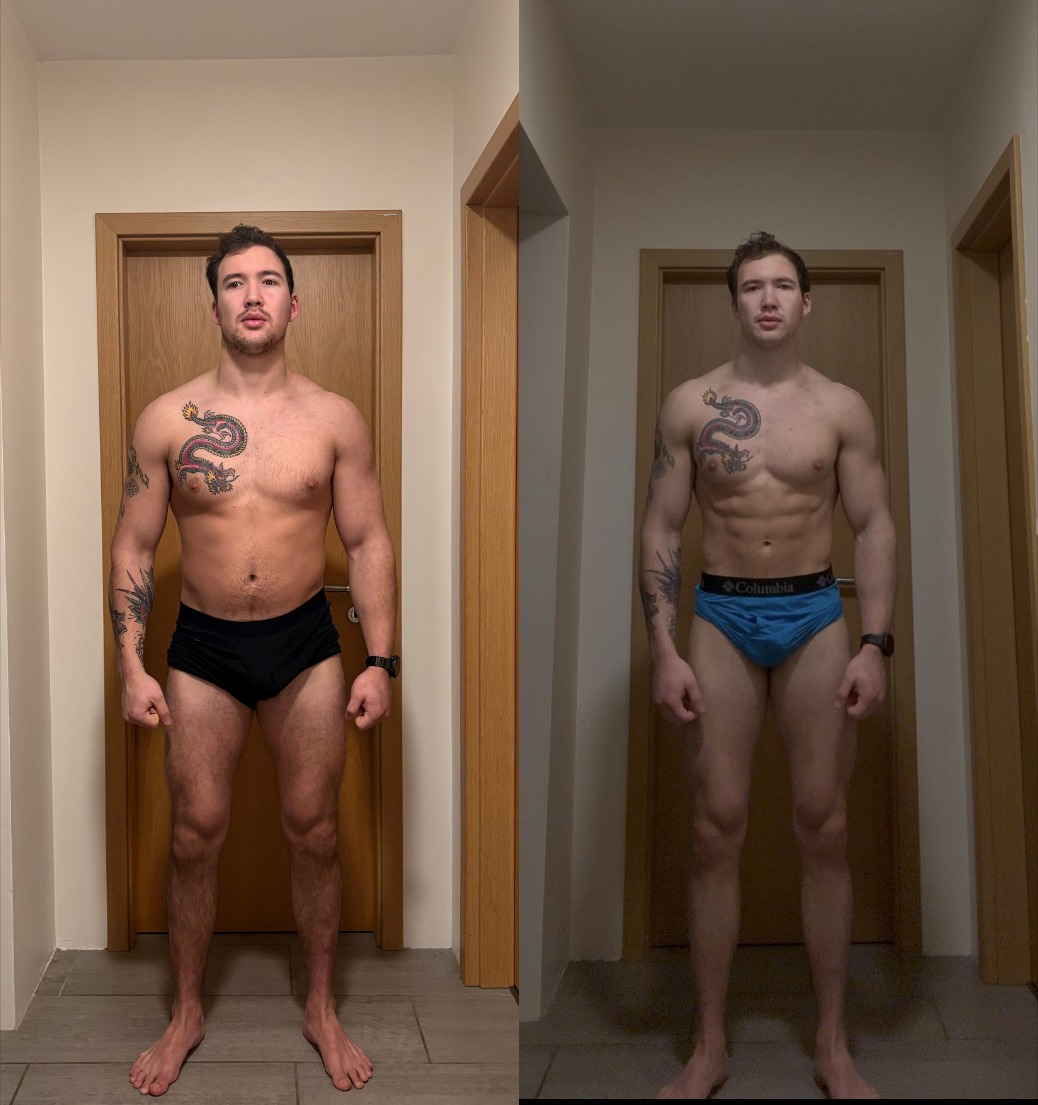 Árangur skjólstæðings hjá Peak Fitness, fyrir og eftir