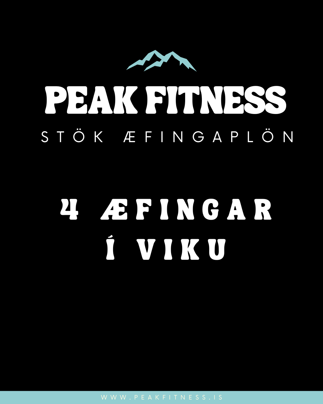 4 daga æfingaplan - styrkur